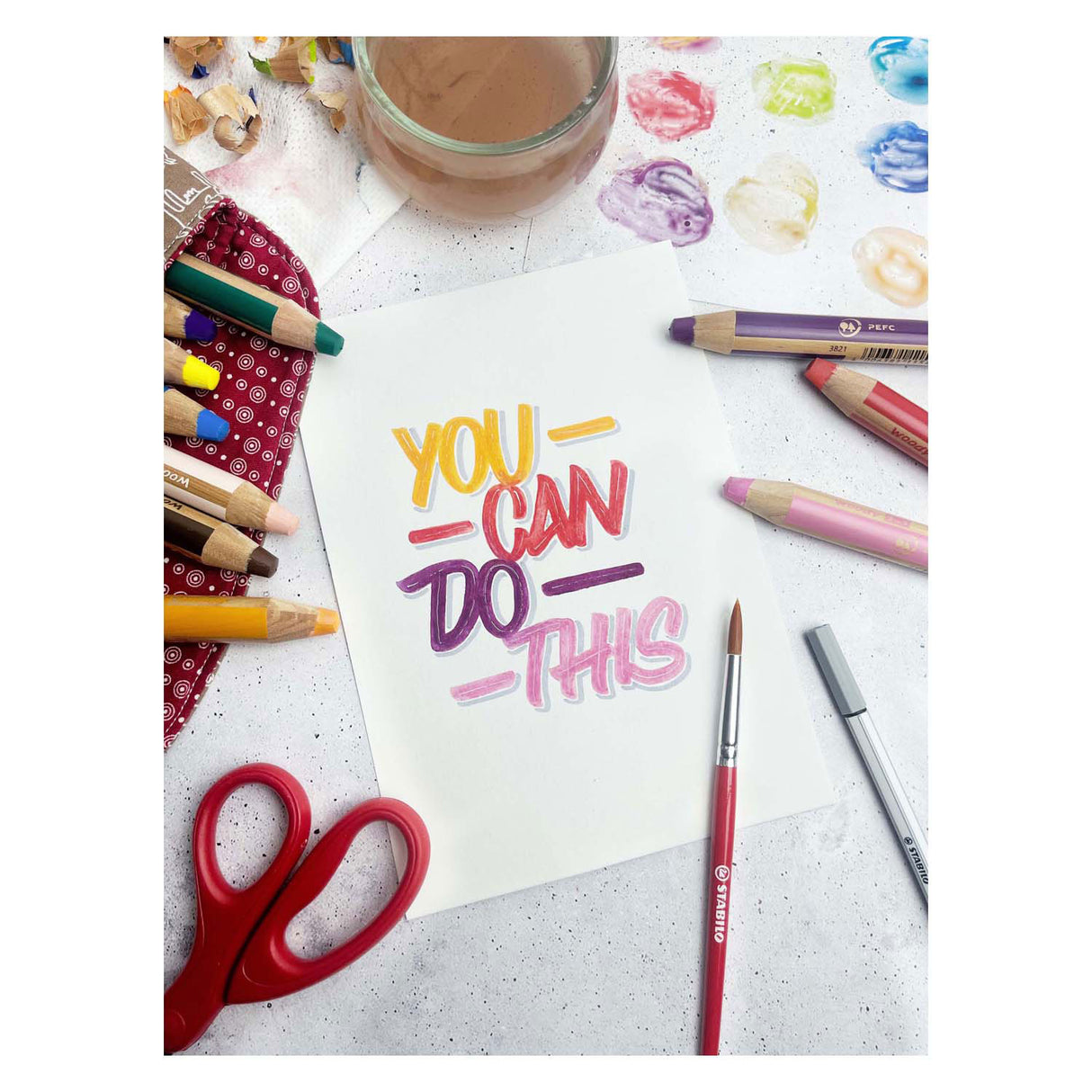 Stabilo Woody Arty Colored Bleistifte - 6 Farben + Bleistift schärfer