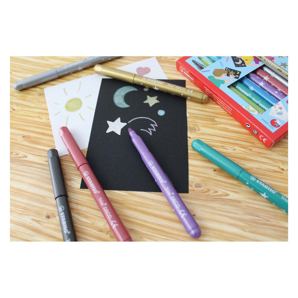 Stabilo Trio Deco Metallic FIENT -TIP PENS 8ST.