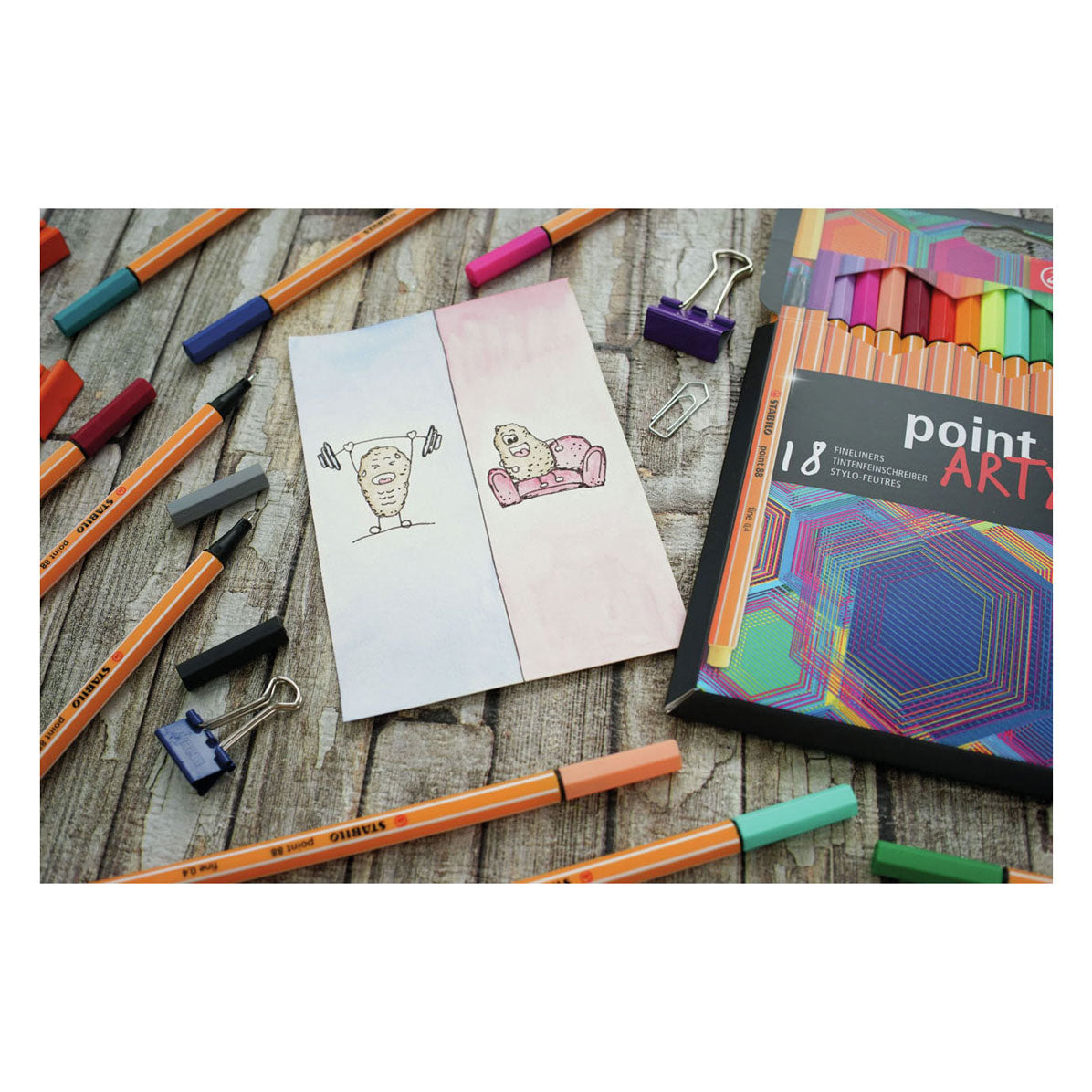 STABILO Point 88 ARTY Finelinery Metal Box, 66ks.