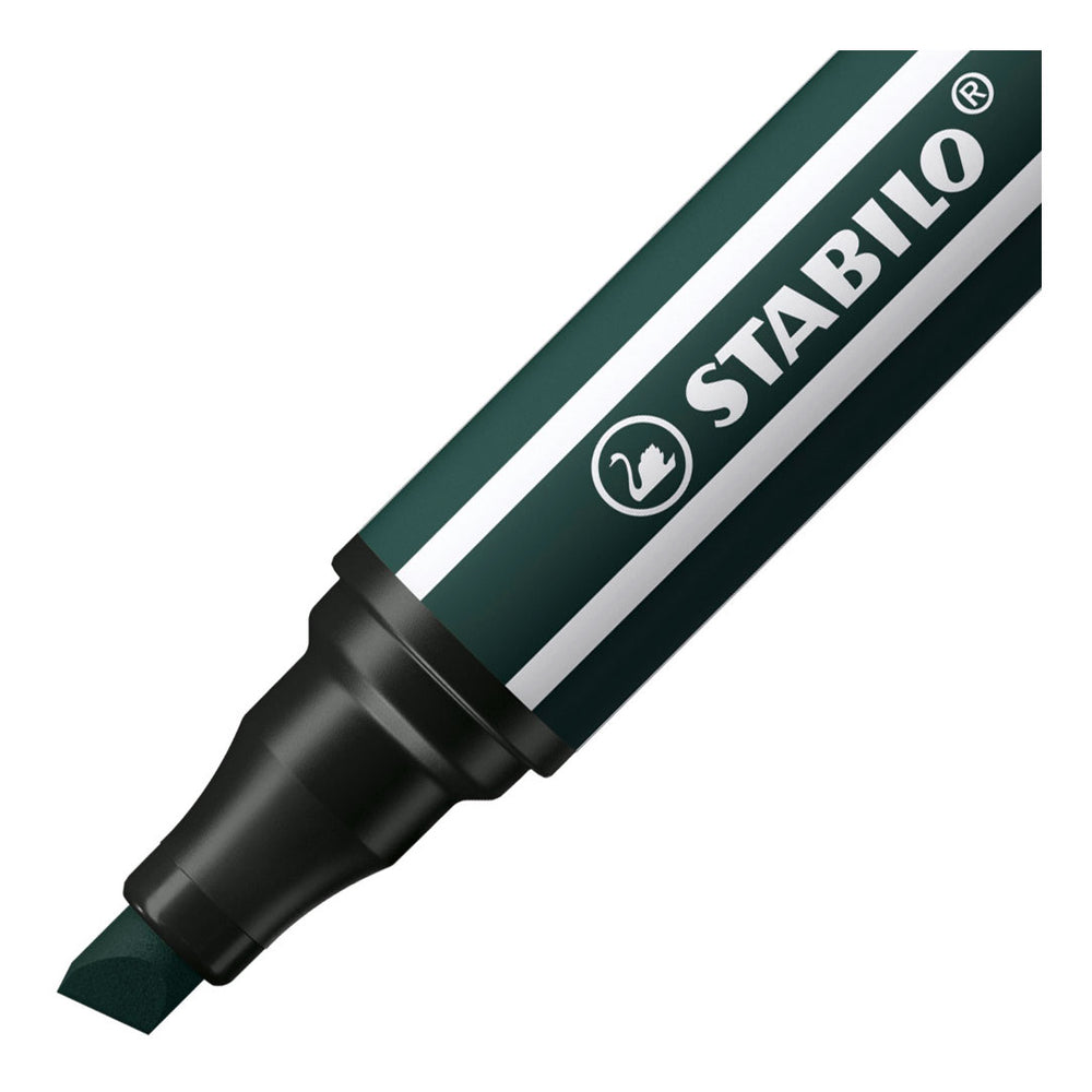 Caneta stabilo 68 max feltro -tip caneta com um chisel ponto grosso de terra verde