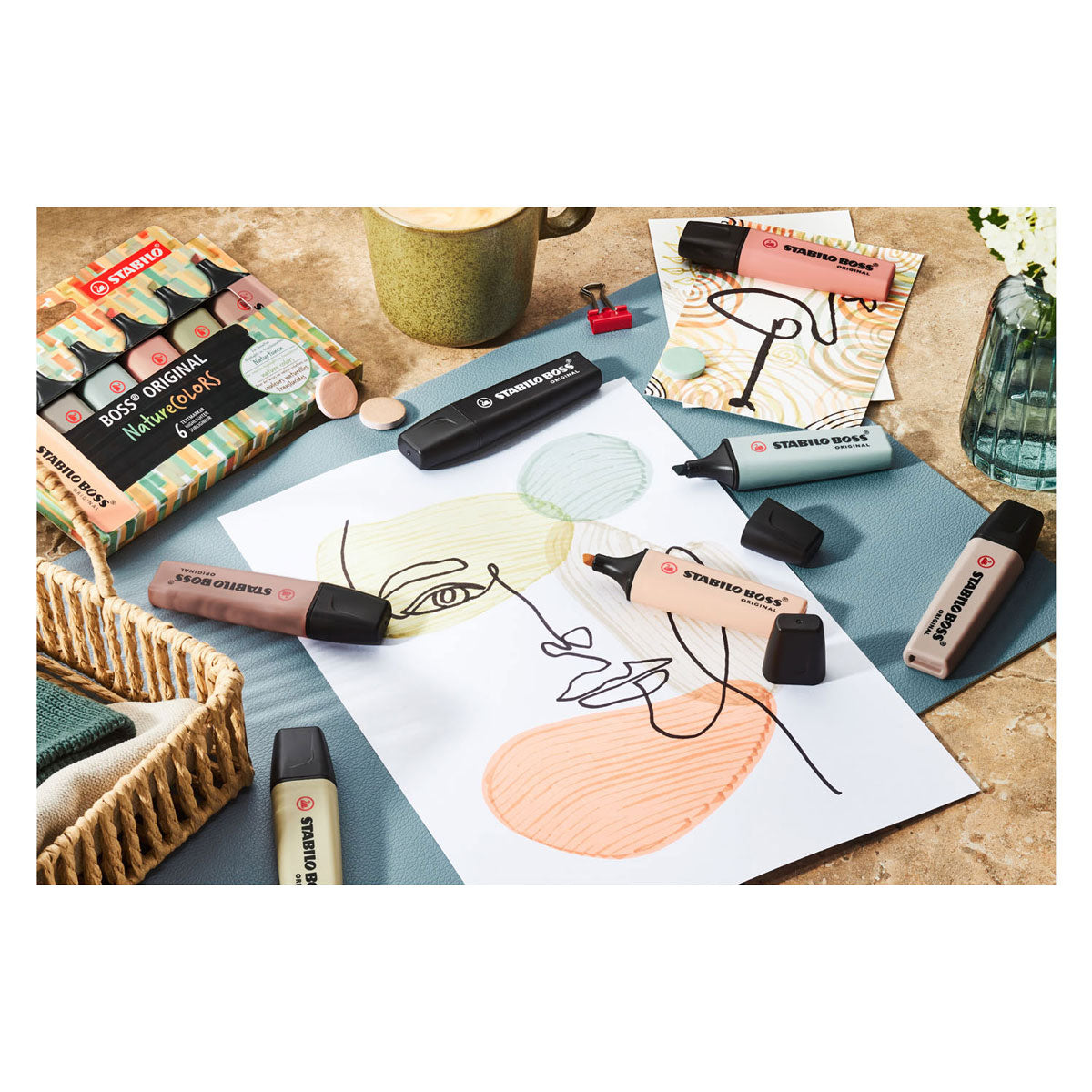 Stabilo Boss Naturecolors natürliche Töne, die Stift markieren, 4st.