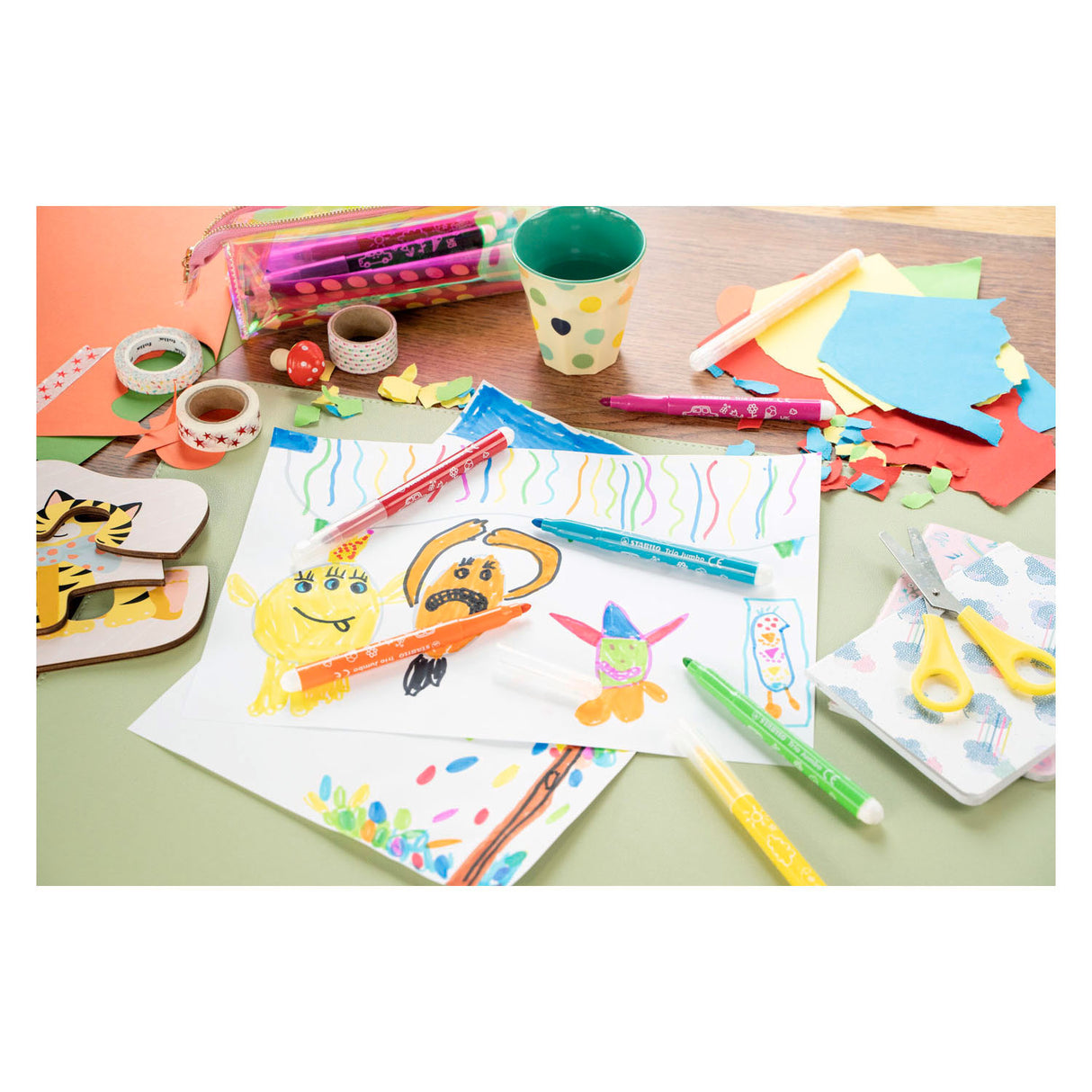 Stabilo trio jumbo schoolverpakking ergonomische viltstiften - 144dlg.