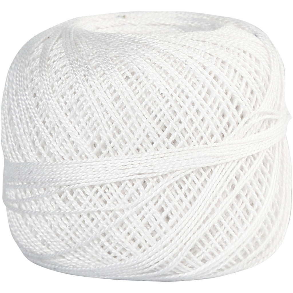 Creativ company mercerized cotton yarn, white, 20 gr 1 ball