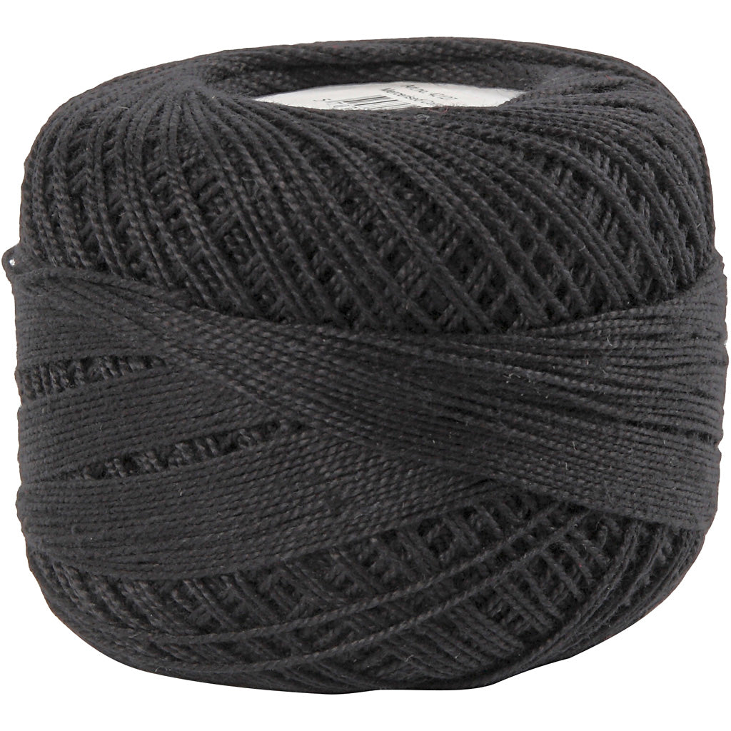 Creativ company mercerised cotton yarn, black, 20 gr 1 ball