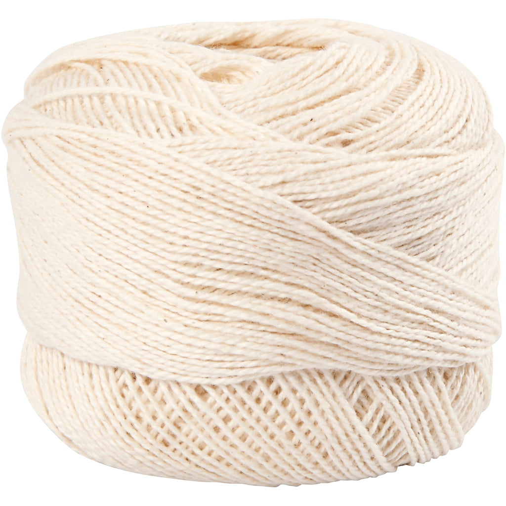 Creativ company mercerized cotton yarn, off-white, 20 gr 1 ball