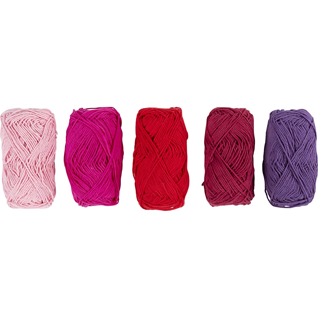 Creativ company katoengaren, afm 8 4, l: 5x50 m, paars roze harmonie, 5x20 gr 1 doos