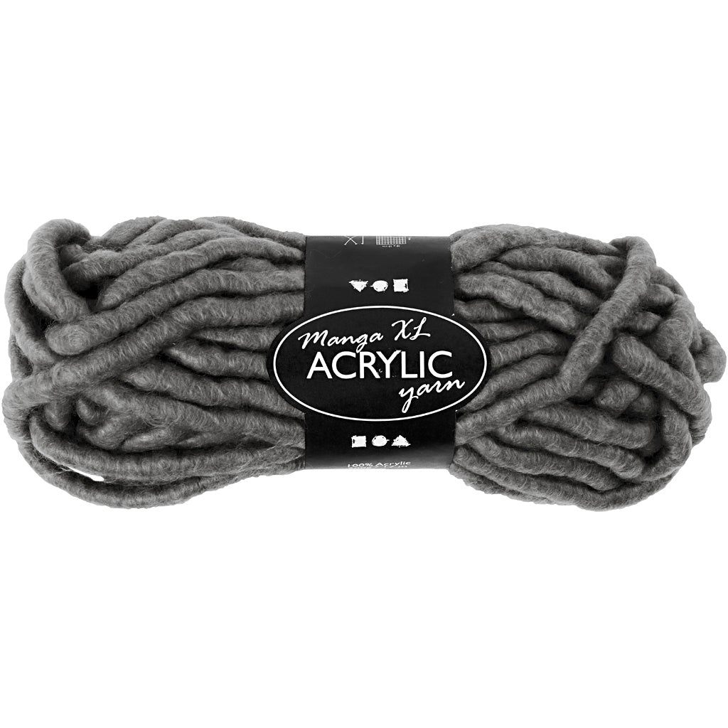 Creativ company xl acrylic yarn, length 17 m, size manga, gray, 200 g 1 ball