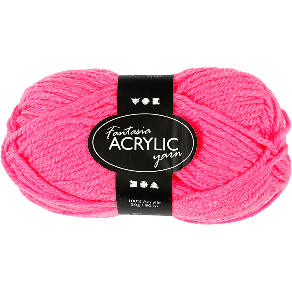 Acrylic yarn Neon - Neon Pink, 50gr
