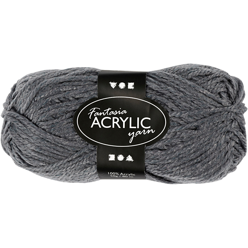 Acrylic yarn, Gray, 50g, 80m