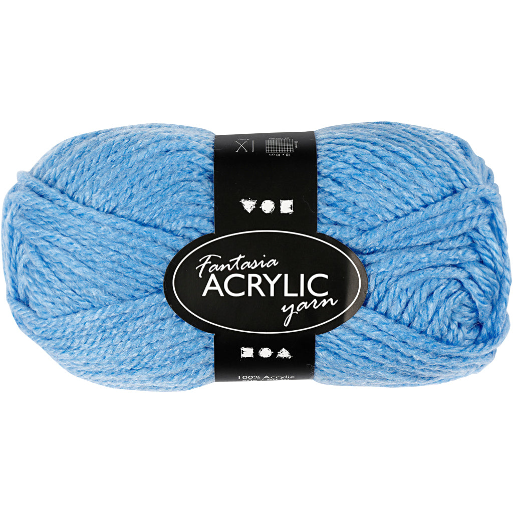 Acrylic yarn, Blue, 50g, 80m