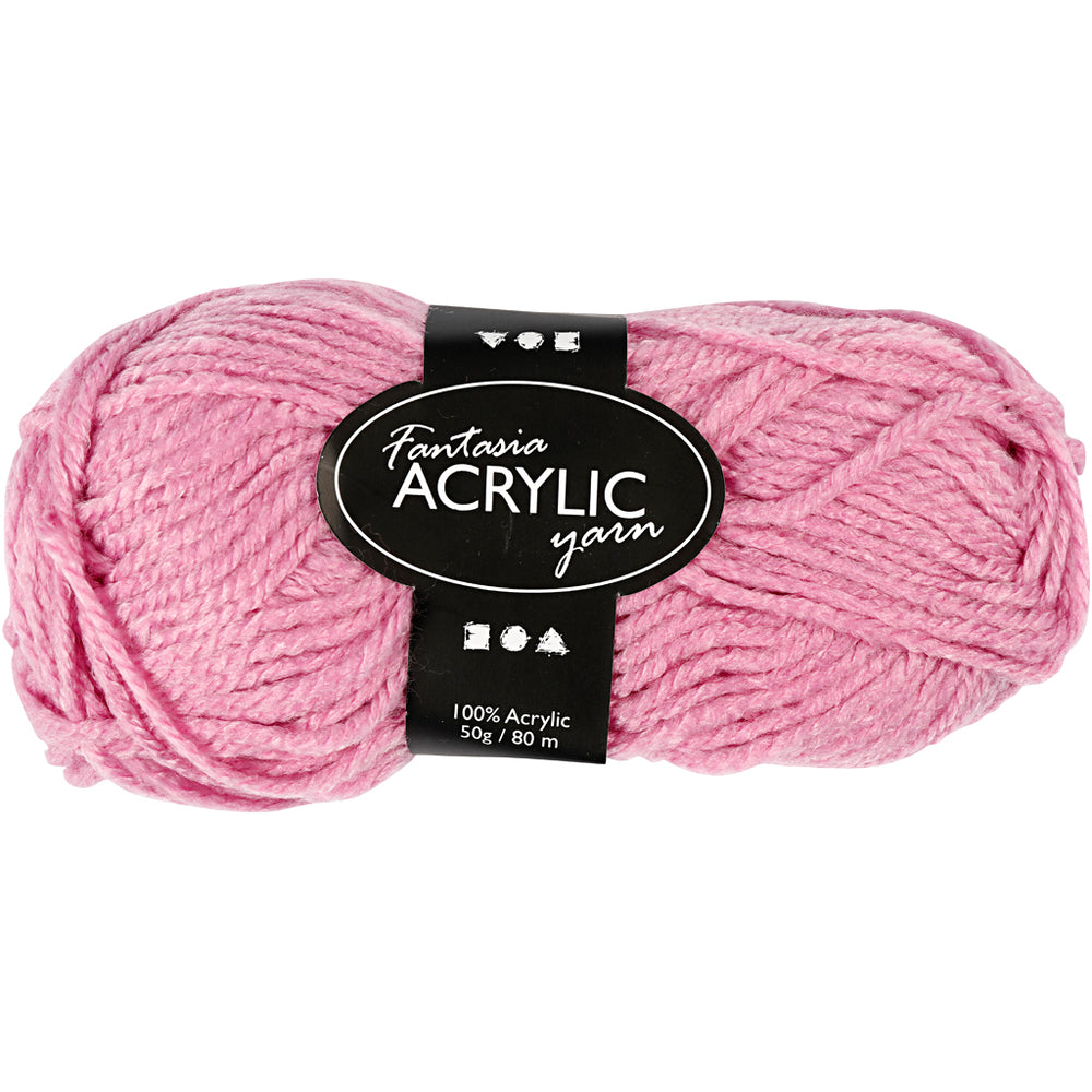 Acrylic yarn, pink, 50g, 80m