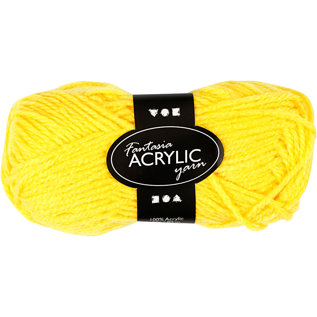 Acrylic yarn Yellow 50gr, 80m