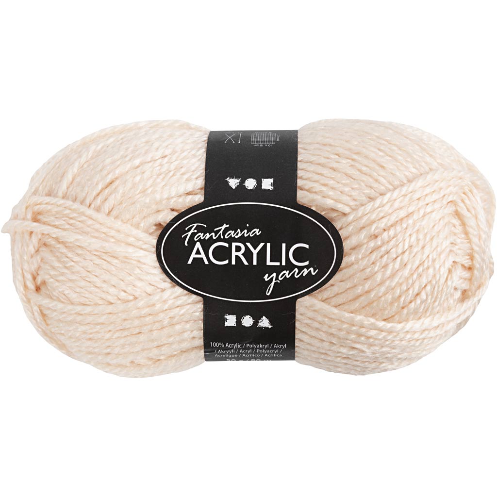 Creativ company fantasia acrylic yarn, l: 80 m, light beige, 50 g 1 ball