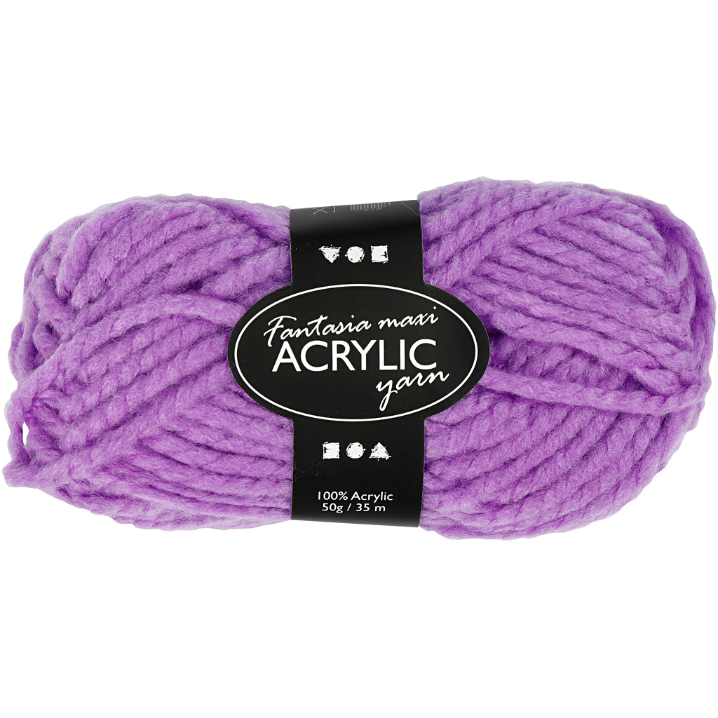 Creativ company fantasia acrylic yarn, l: 35 m, maxi, purple, 50 g 1 ball