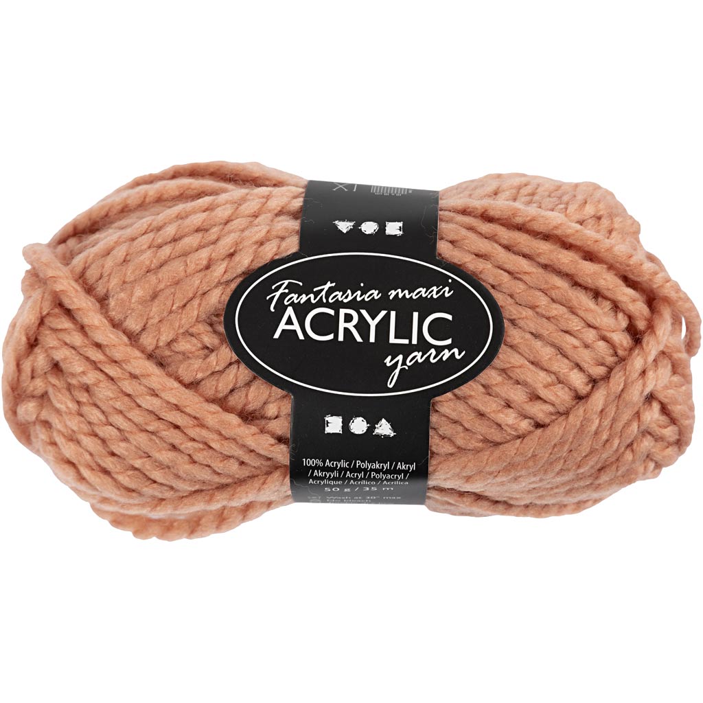 Creativ company fantasia acrylic yarn, l: 35 m, maxi, beige, 50 g 1 ball