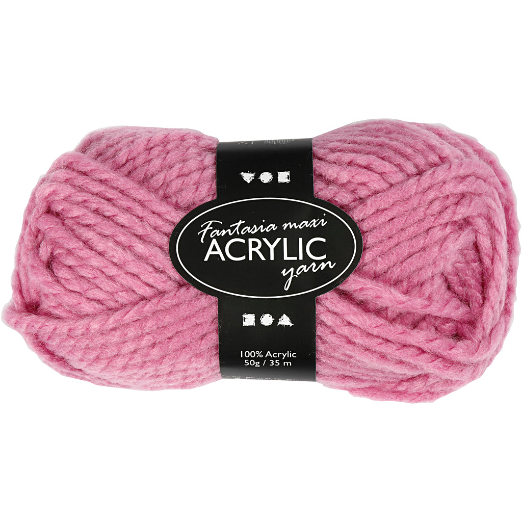 Creativ company fantasia acrylic yarn, l: 35 m, maxi, pink, 50 g 1 ball