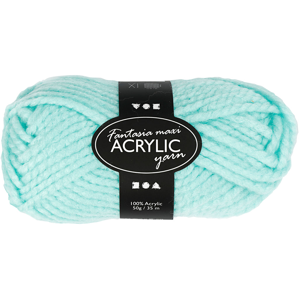 Creativ company fantasia acrylic yarn, l: 35 m, maxi, mint green, 50 g 1 ball