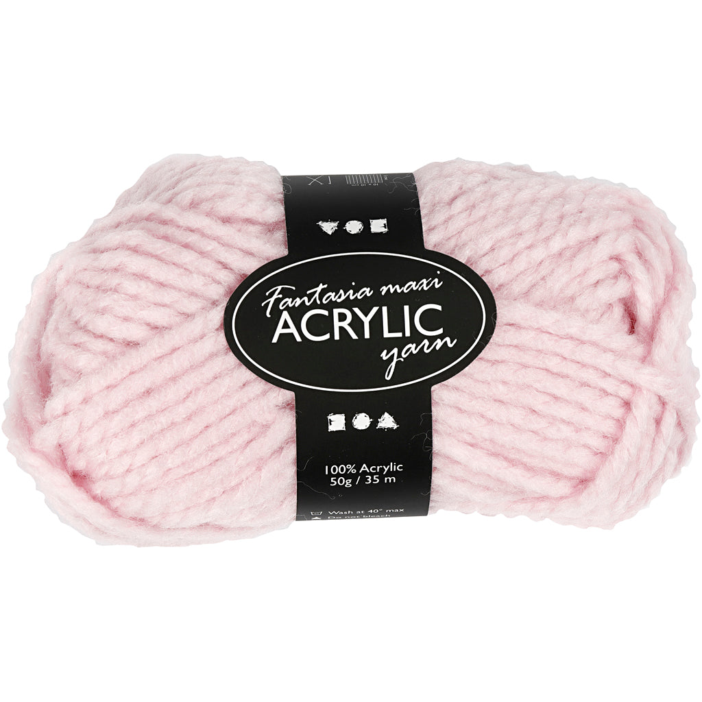 Creativ company fantasia acrylic yarn, l: 35 m, maxi, light red, 50 g 1 ball