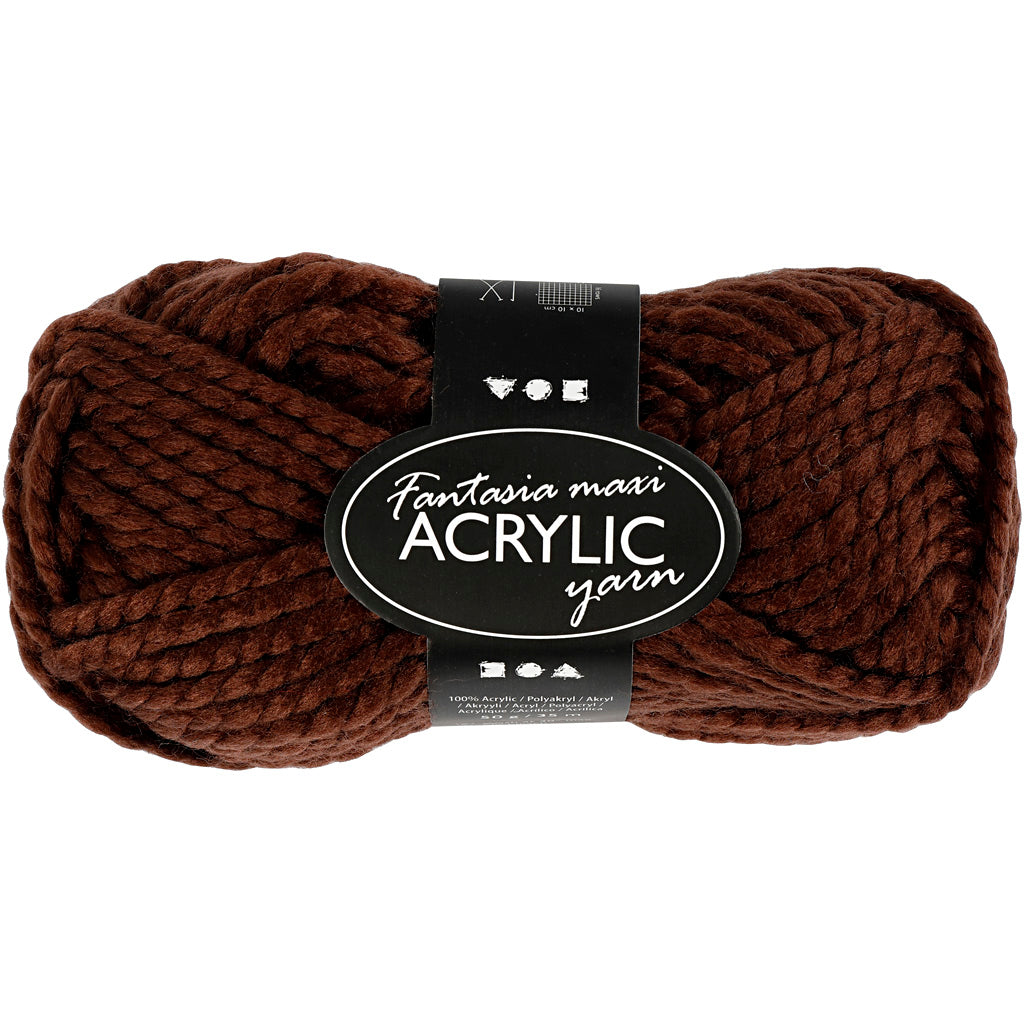 Acrylic yarn, brown, 50g, 80m