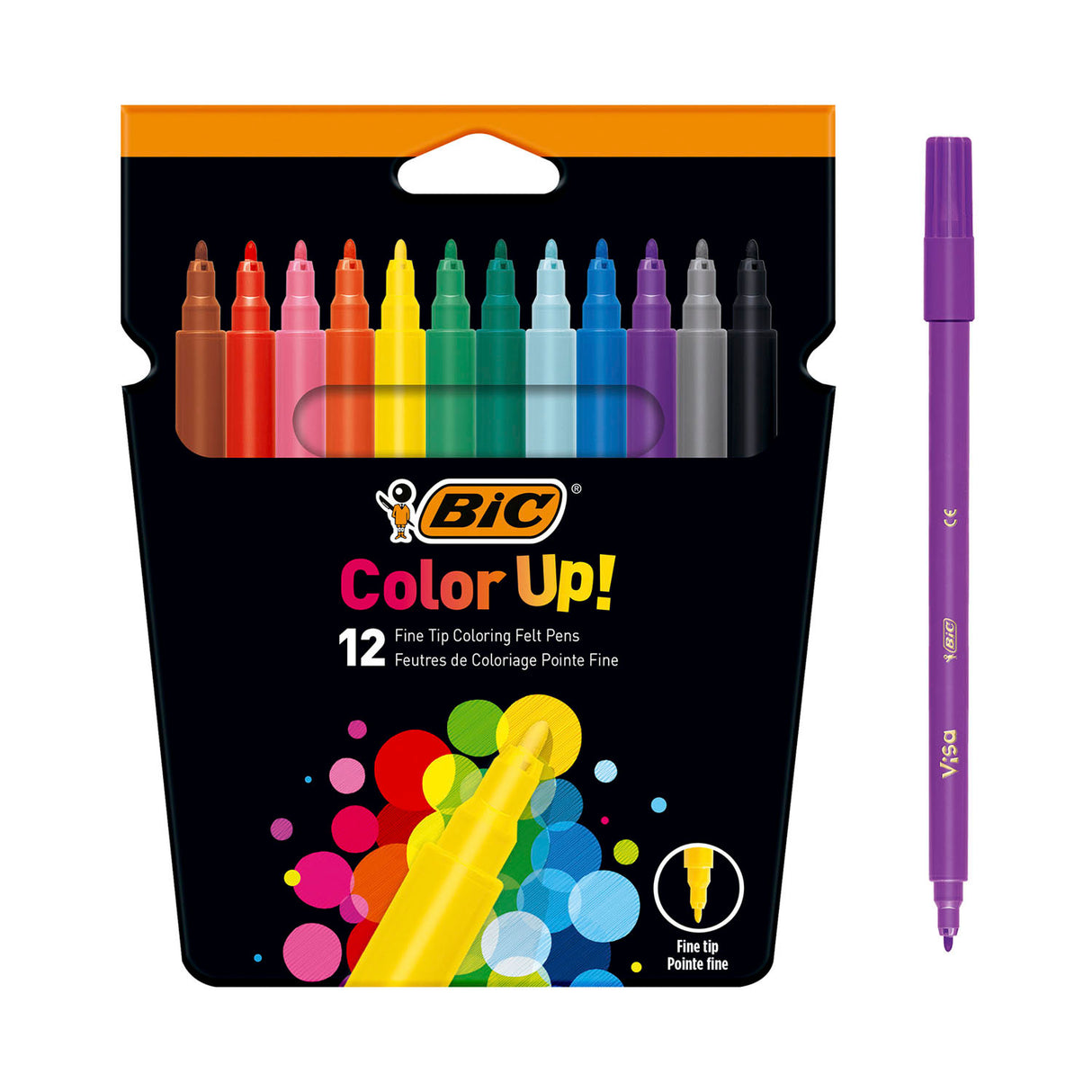 Bic kids color up! colored markers, 12 pcs.