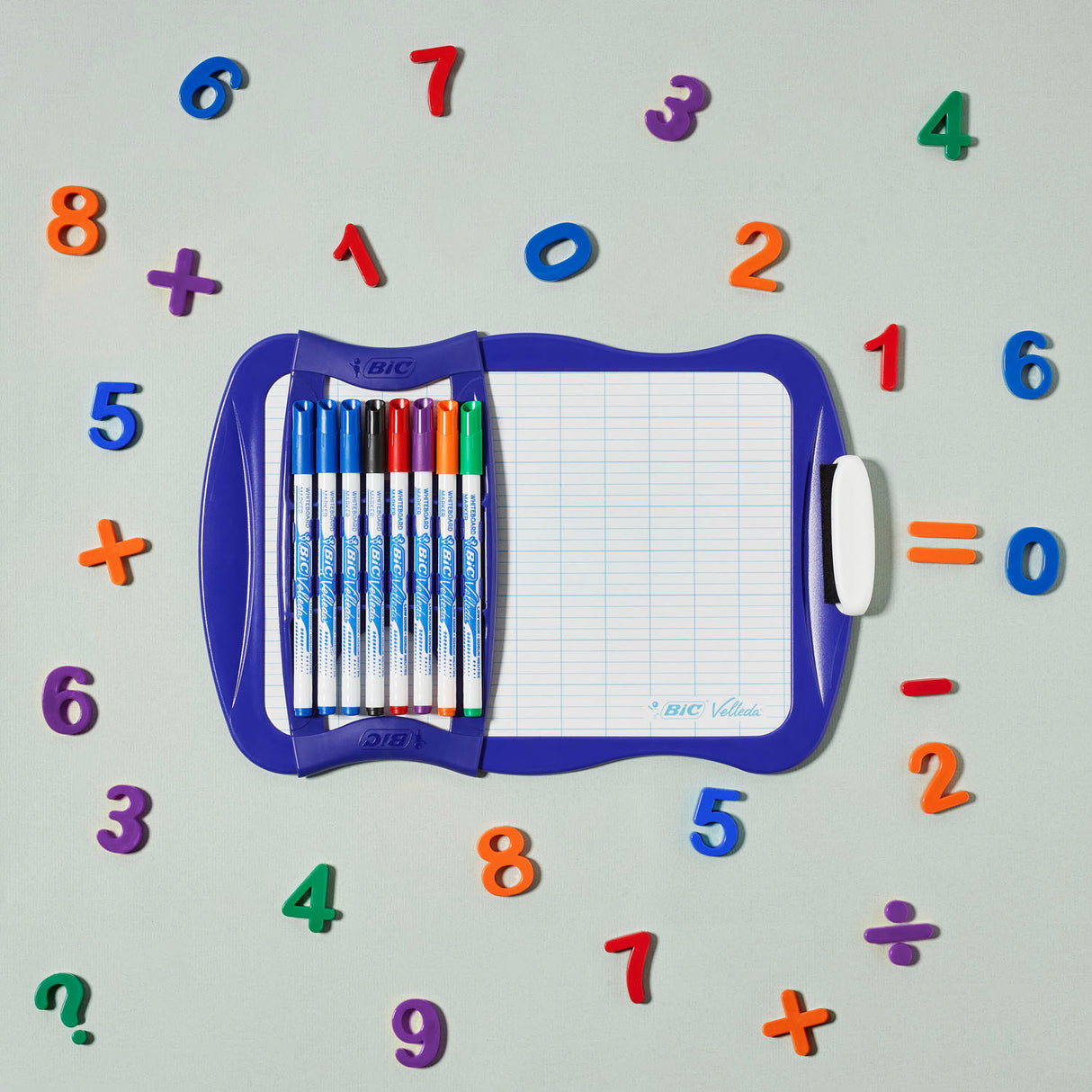 Pizarra de Bic Velleda con 8 marcadores