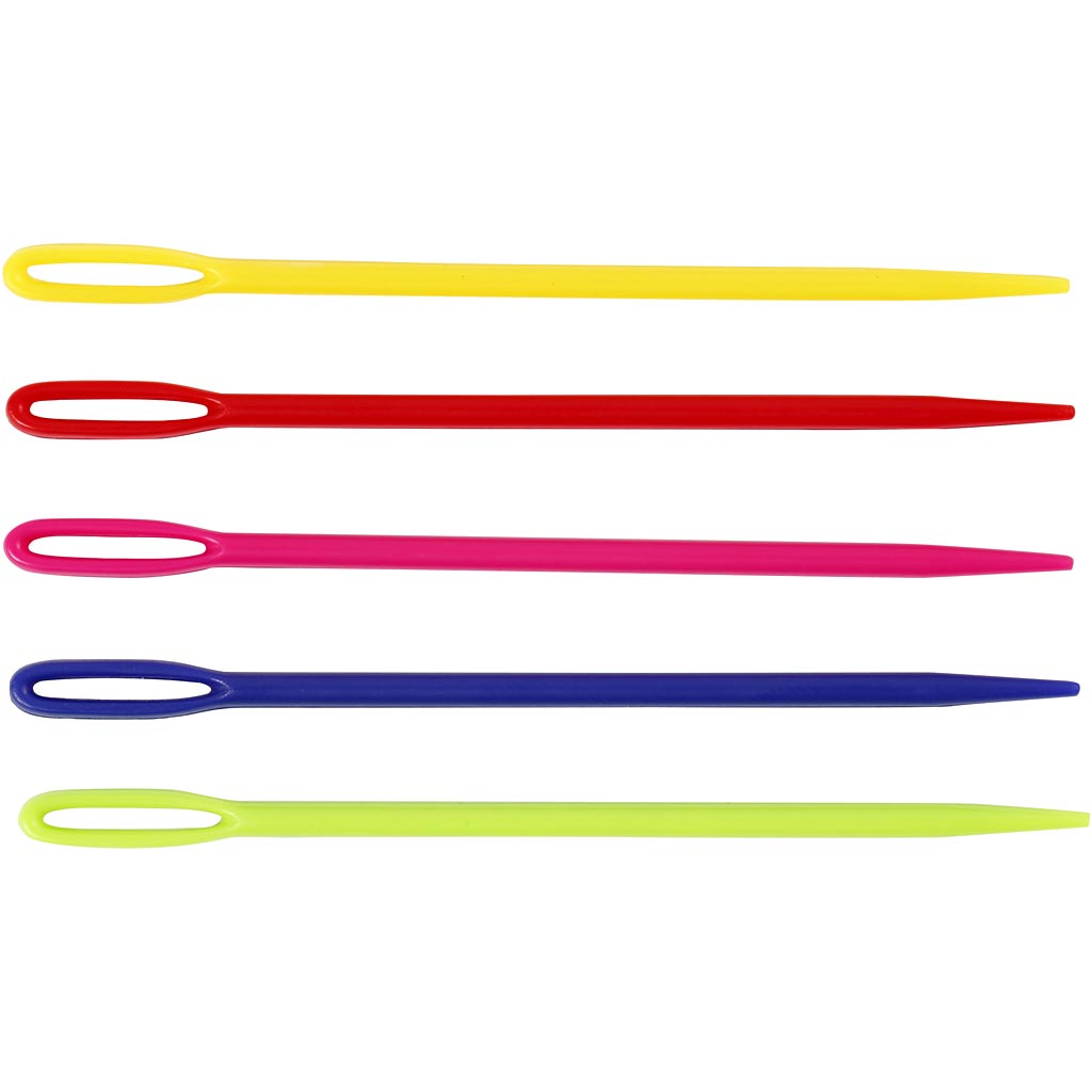 Creativ company yarn needle, l: 7 cm, various colors, 5 pieces 1 box