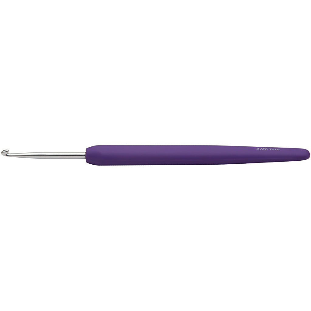 Creativ company crochet hooks, size 3, length 13.3 cm, size 3 mm, purple, 1 piece