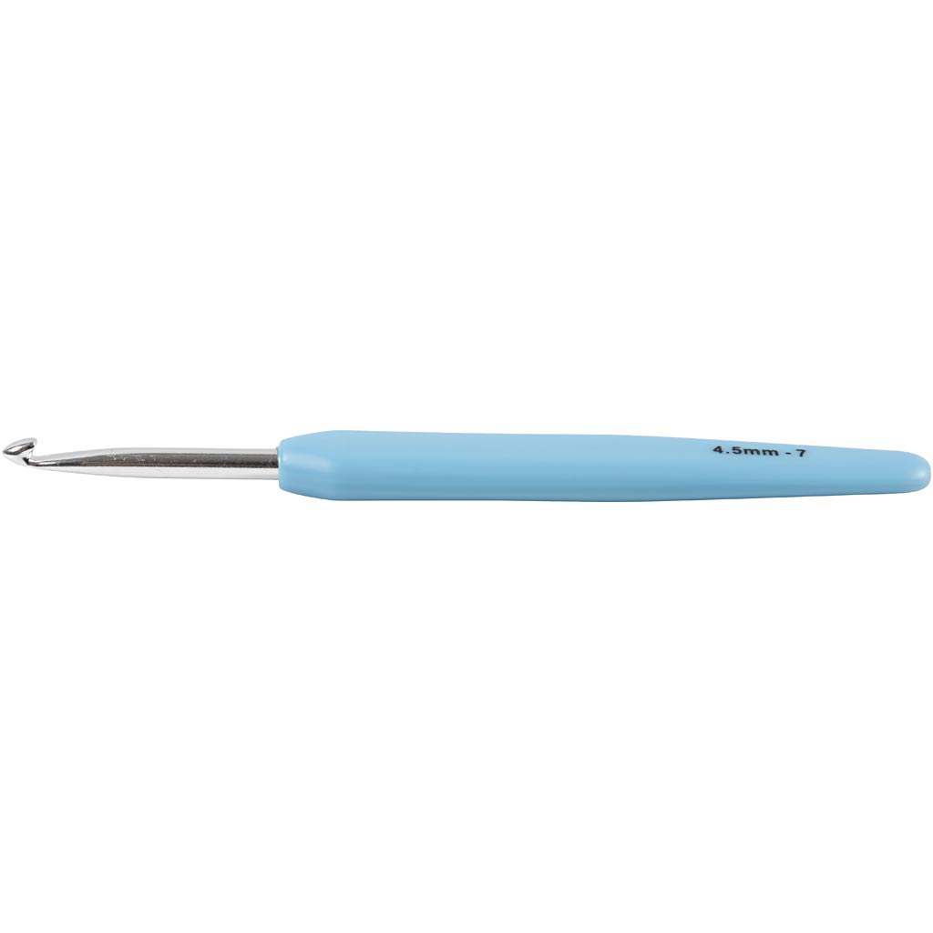 Creativ company crochet hooks, size 4.5, length 13.3 cm, size 4.5 mm, light blue, 1 piece