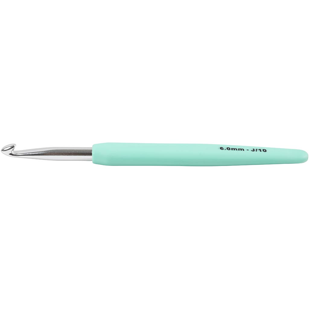 Creativ company crochet hooks, size 6, length 13.3 cm, size 6 mm, turquoise, 1 piece