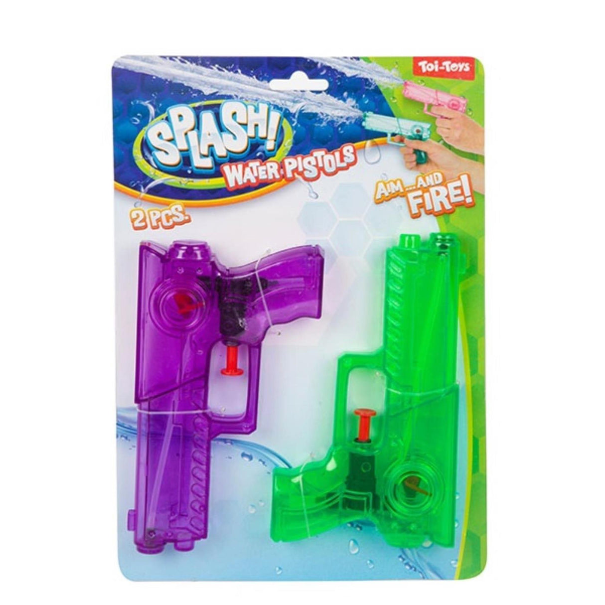 Roiskevesipistooli läpinäkyvä, 2 kpl.