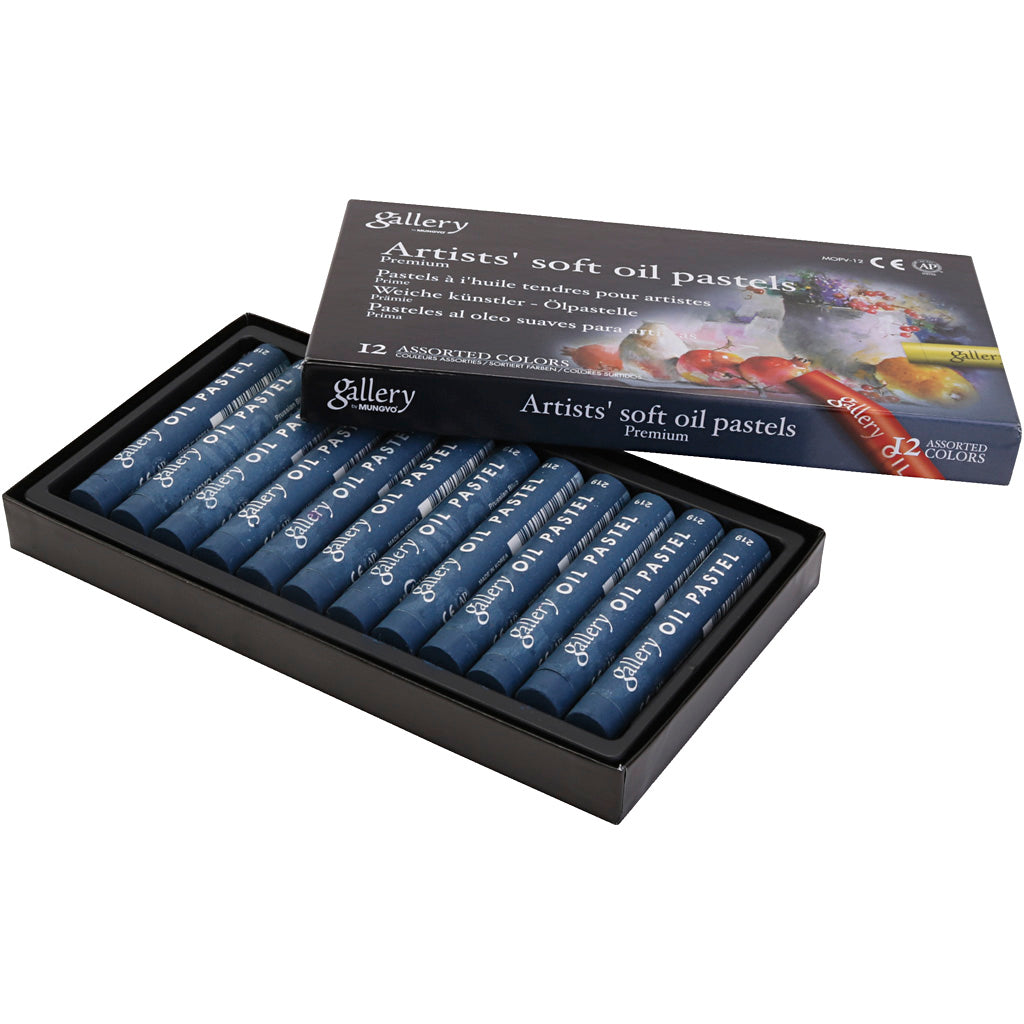 Gallery oil pastel, l: 7 cm, d 11 mm, thickness 11 mm, Prussian blue (447), 12 pieces 1 box