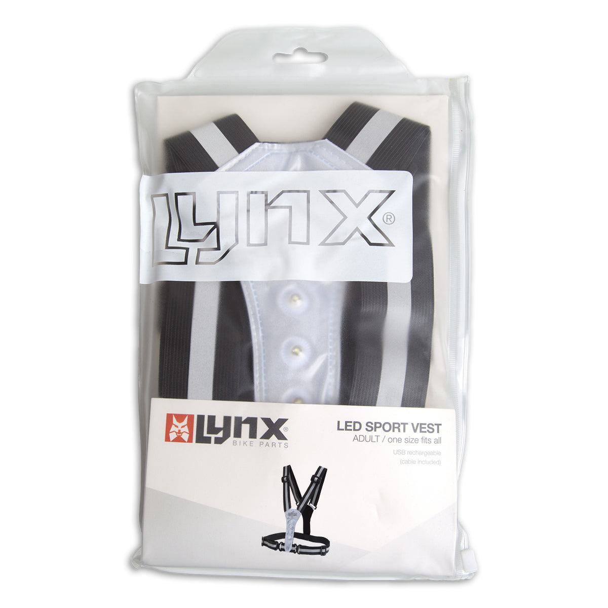 Lynx Harness USB LED sports vest black