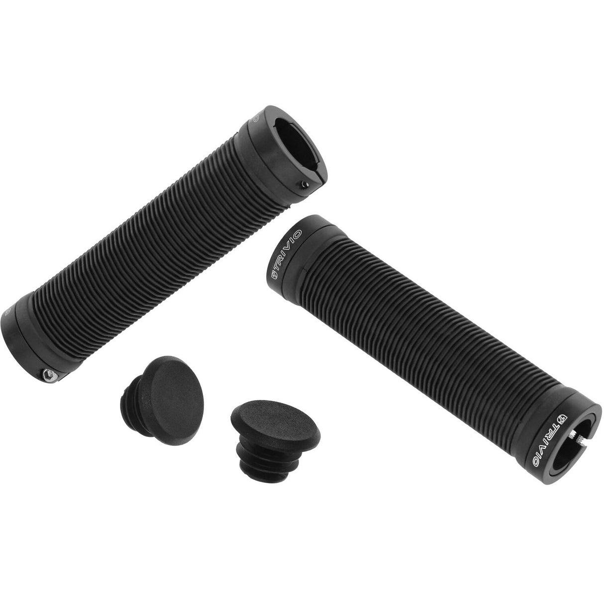 Trivio - bicycle grips, ribbed grip black + lock-on black