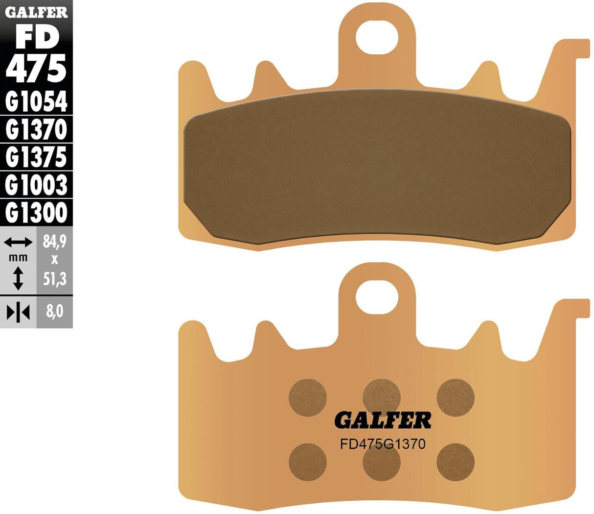 Galfer remblokken fd475 brake pad fd475 g1370 sint.metal street