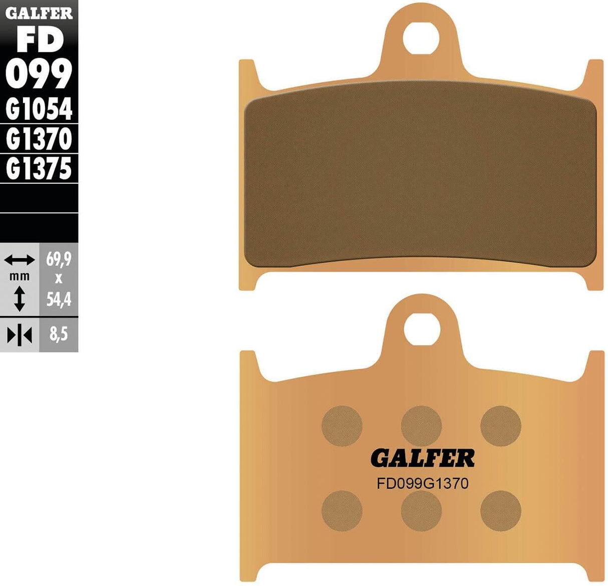 Galfer remblokken fd099 brake pad fd099 g1370 sintered metal