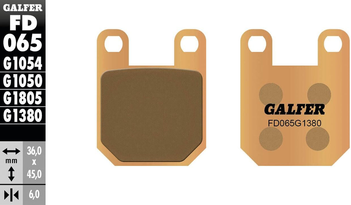Galfer remblokken fd065 brake pad fd065 g1380 sintered metal