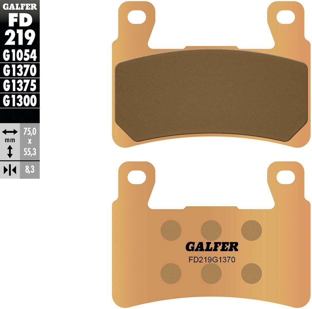 Galfer brake pads fd219 brake pad fd219 g1370 sint. metal street