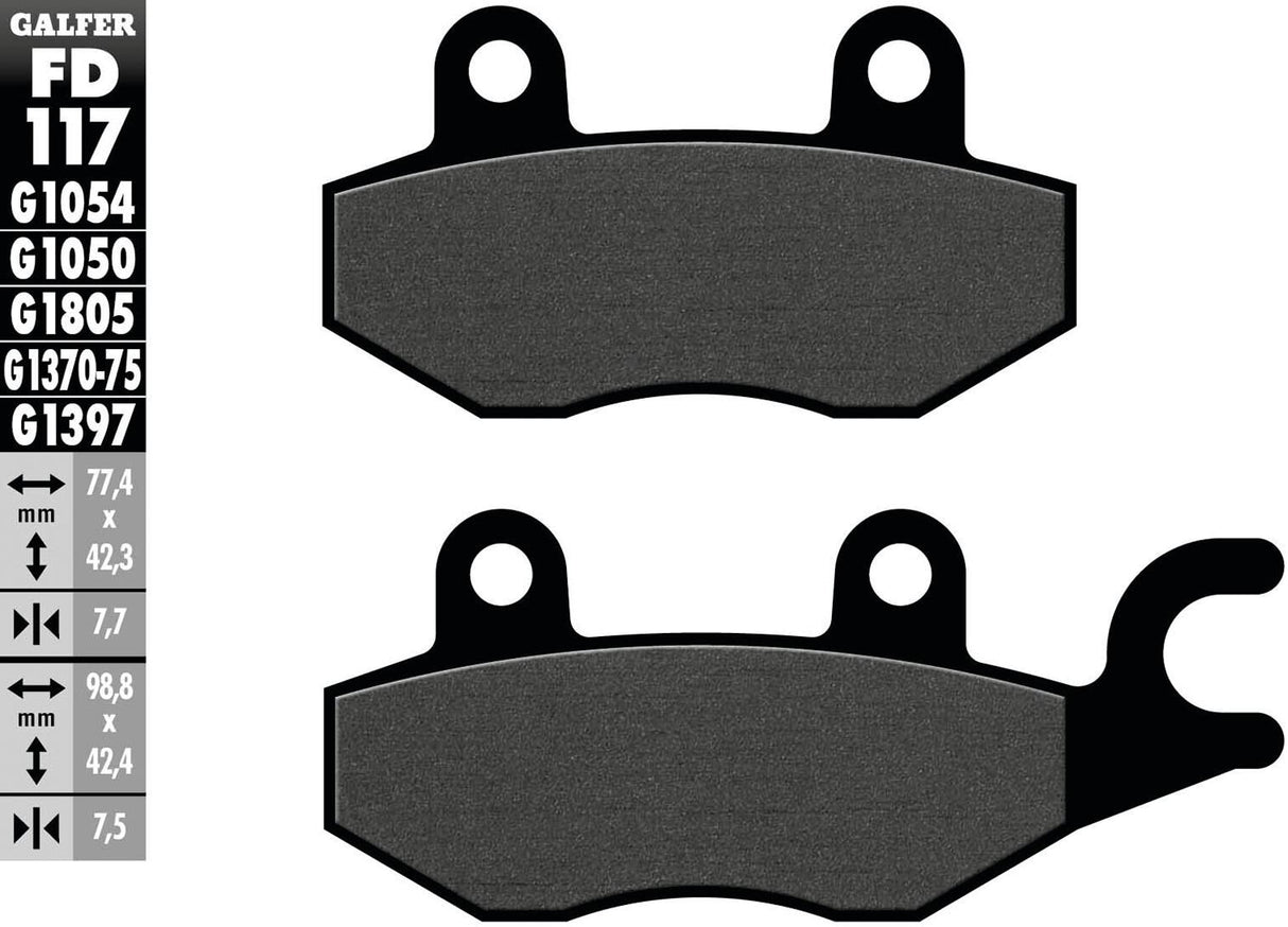Galfer brake pads fd117 brake pad fd117 g1054 organic