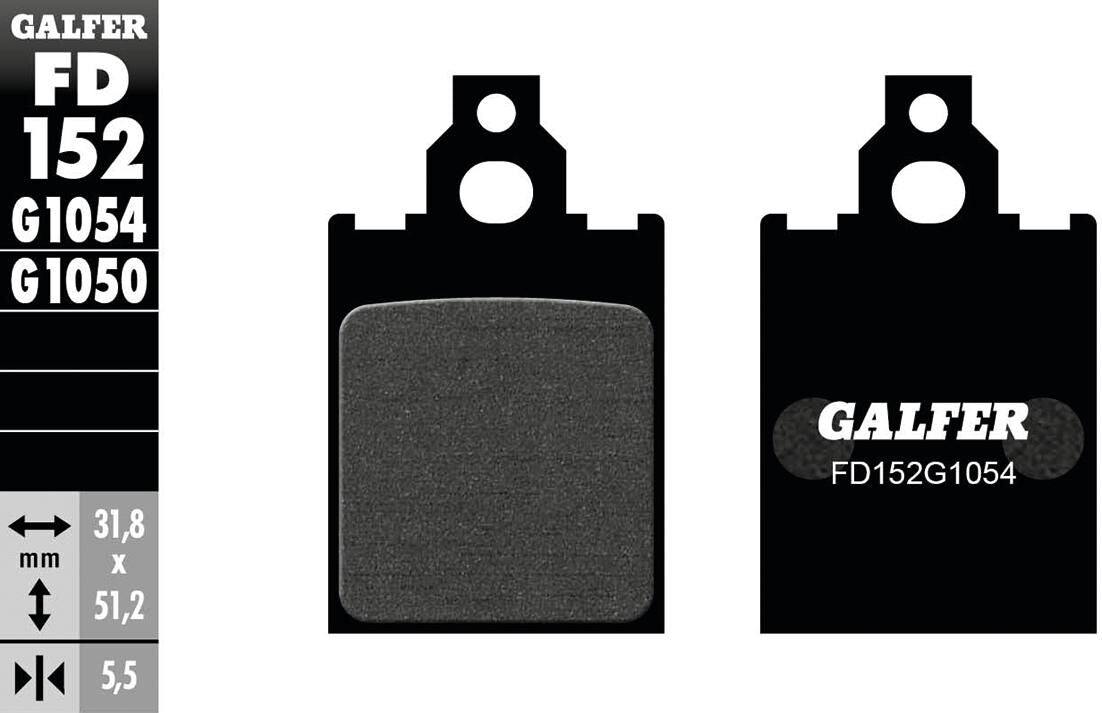 Galfer brake pads fd152 brake pad fd152 g1054 organic