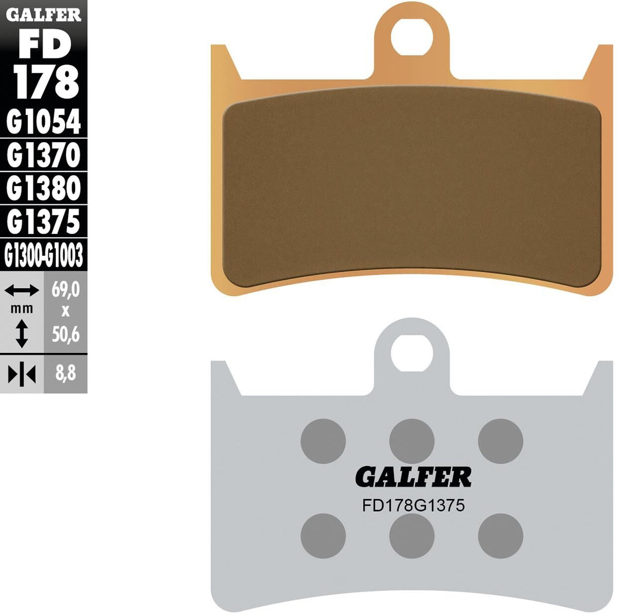 Galfer remblokken fd178 brake pad fd178 g1375 sintered metal