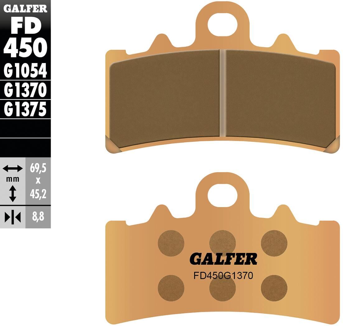 Galfer brake pads fd450 brake pad fd450 g1370 sint.metal street