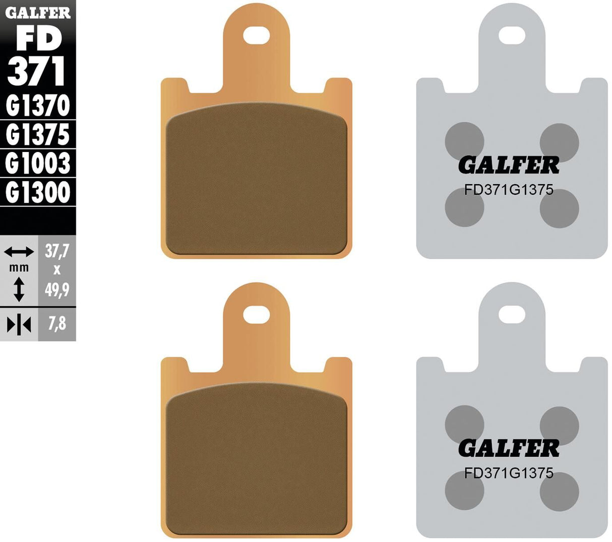 Galfer brake pads fd371 brake pad fd371 g1375 sint.metal str. sp.