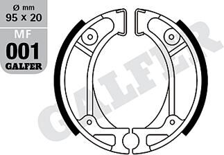 Galfer brake shoes mf001 brake shoe mf001 g2165 organic