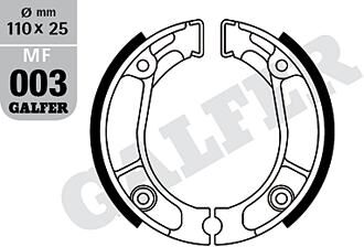 Galfer brake shoes mf003 brake shoe mf003 g2165 organic