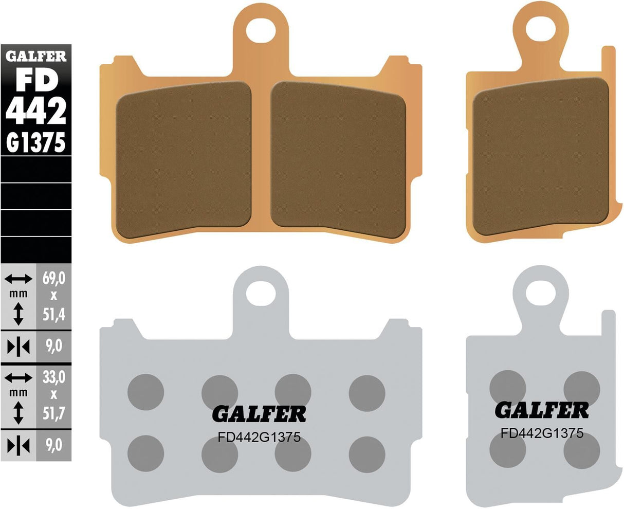 Galfer remblokken fd442 brake pad fd442 g1375 sint.metal str. sp.