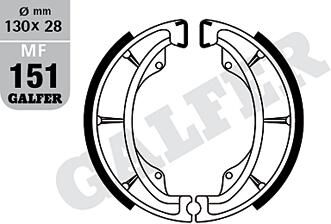Galfer brake shoes mf151 brake shoe mf151 g2165 orgnic