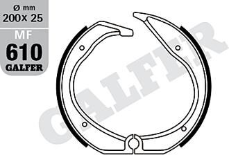 Galfer brake shoes mf610 brake shoe mf610 g2165 organic