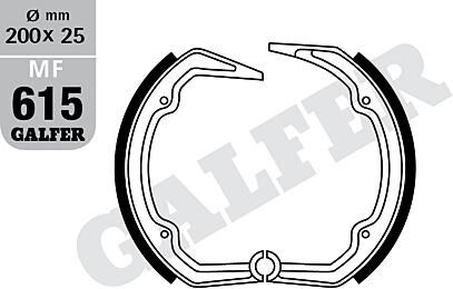Galfer brake shoe mf615 brake shoe mf615 g2165 organic