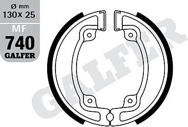 Galfer brake shoes mf740 brake shoe mf740 g2165 organic
