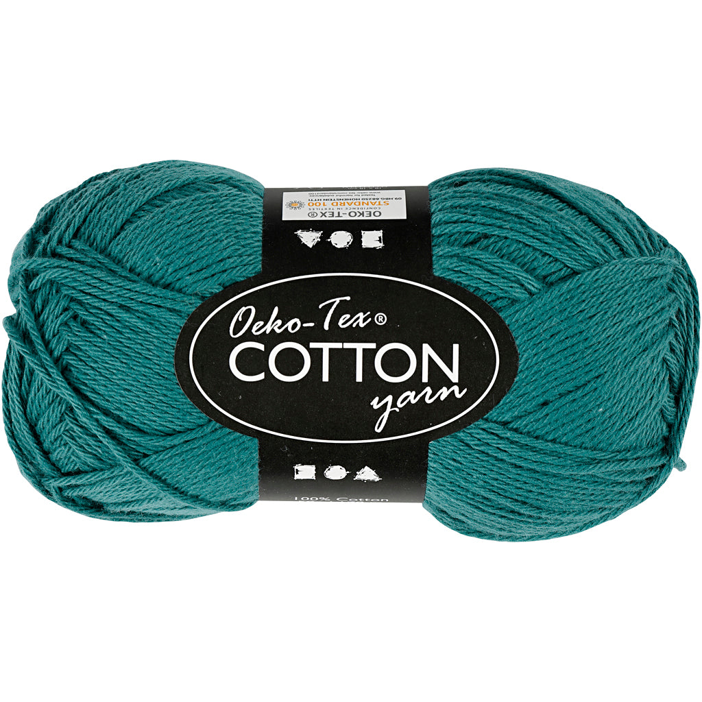 Cotton yarn, Petrol, 50g, 170m